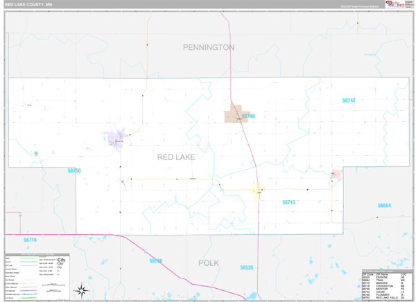 Red Lake County, MN Carrier Route Wall Map